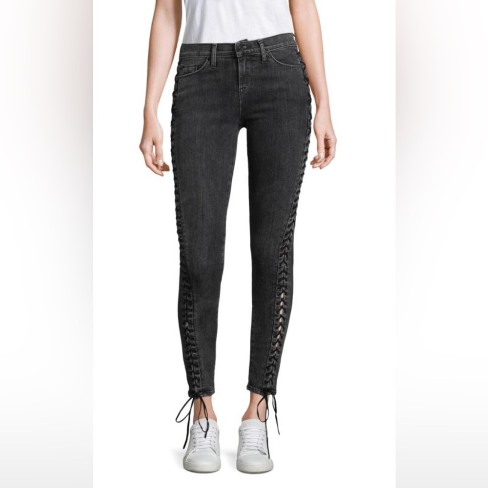 Hudson $295 Women's Lace-Up Black Jeans Size 26